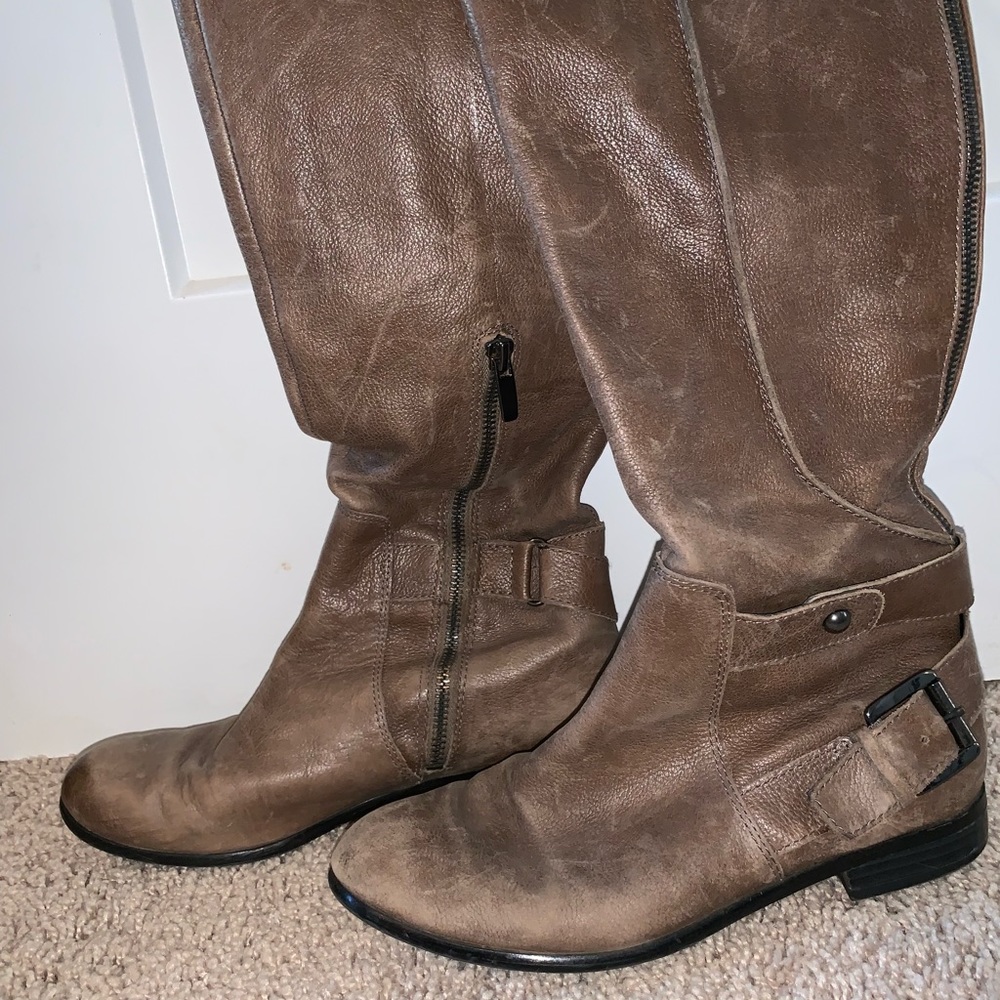 Distressed riding boots